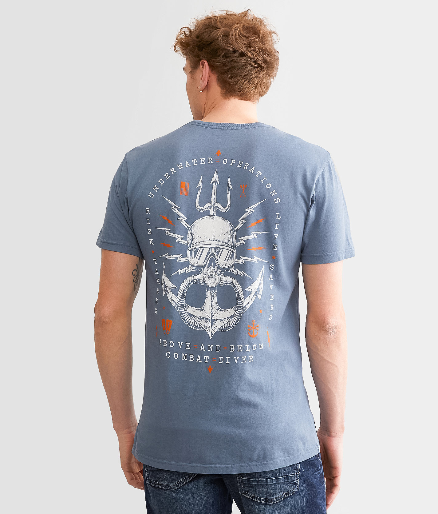 Howitzer Above & Below T-Shirt - Men's T-Shirts in Steel Blue