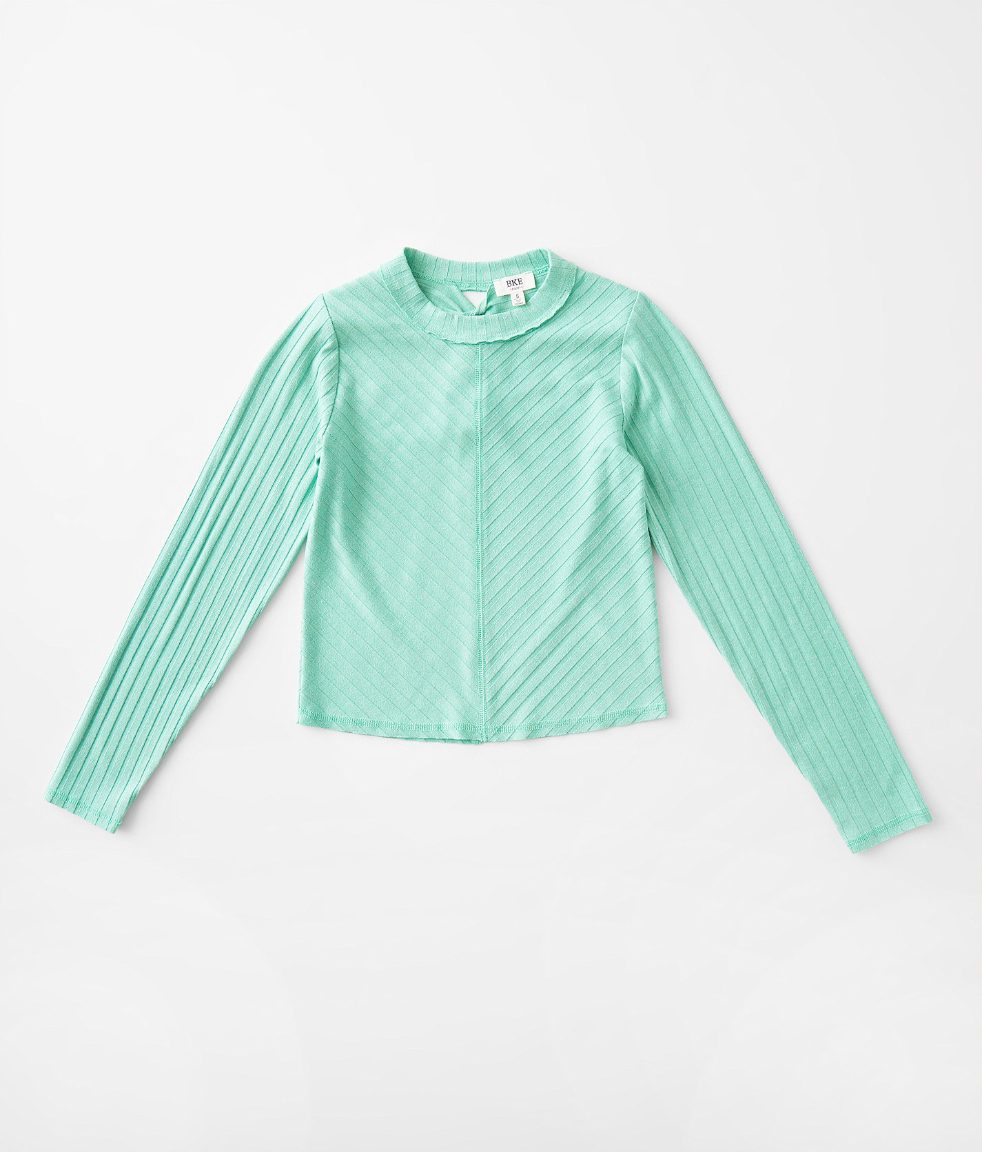Girls - BKE Wide Ribbed Top - Girl's Shirts & Blouses in Mint Leaf