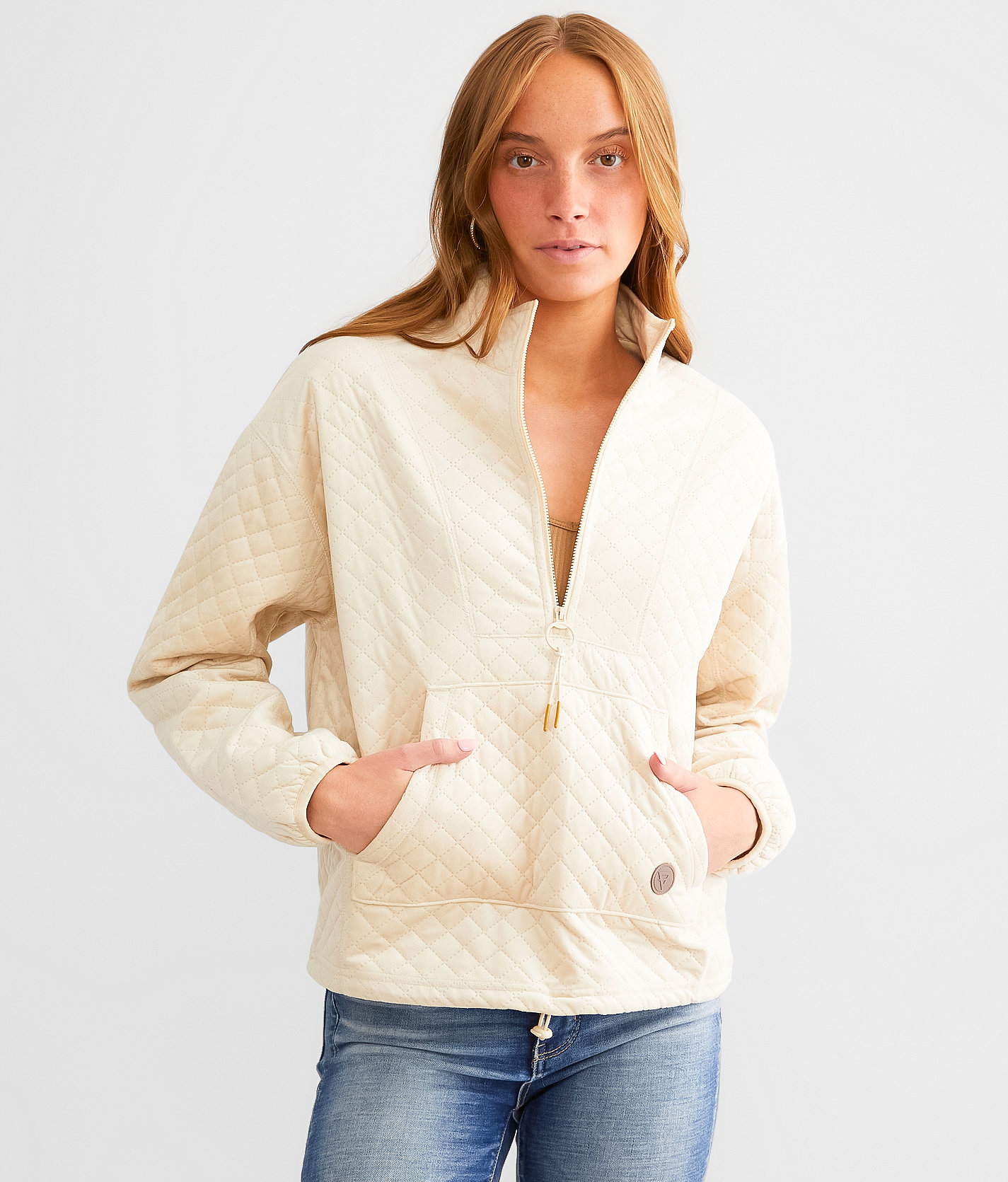 LIV Outdoor Quilted Mock Neck Pullover - Women's Activewear in Birch