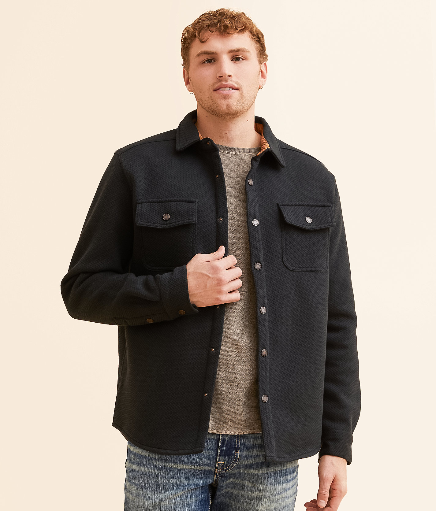 Outpost Makers Jacquard Shacket - Men's Coats & Jackets in Black