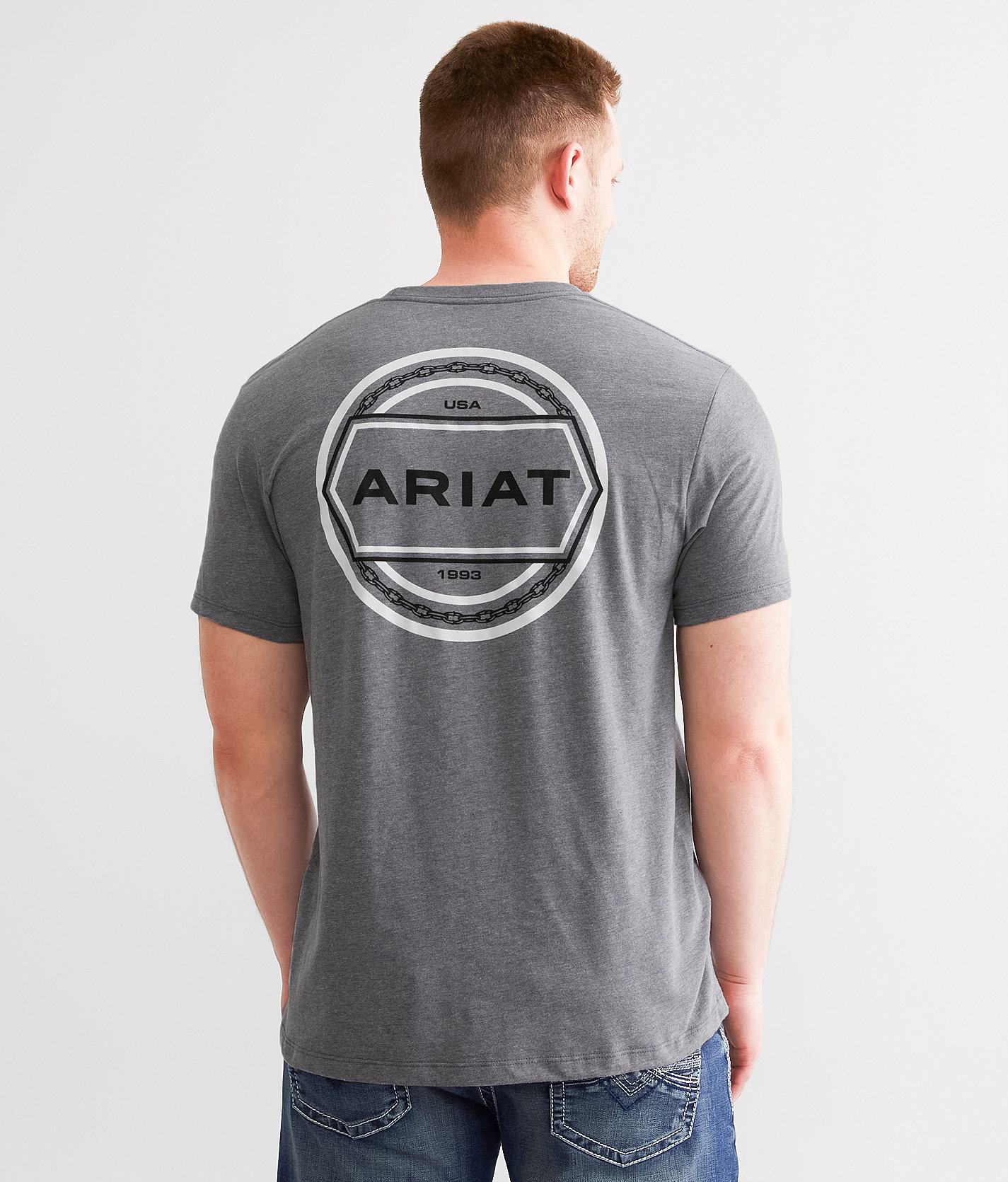 Ariat Chain Hex Seal T-Shirt - Men's T-Shirts in Athletic Heather