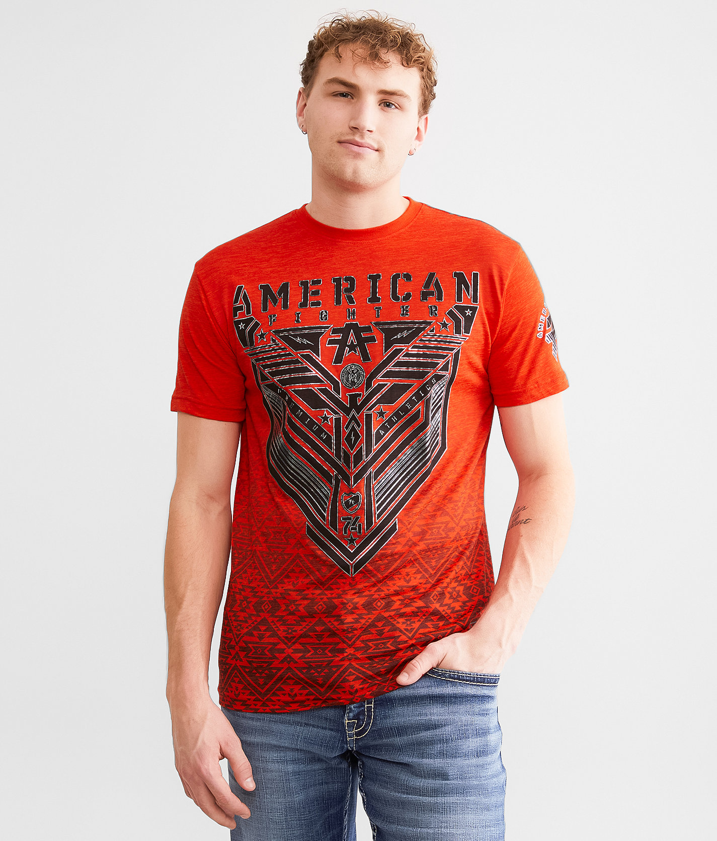 American Fighter Finley T-Shirt - Men's T-Shirts in Fiery Red Tangerine Tango