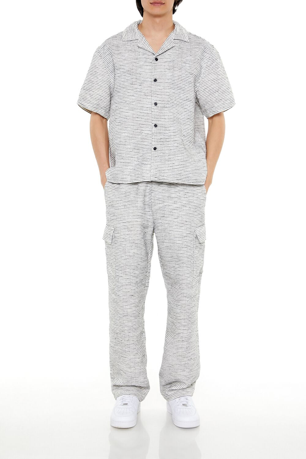 Striped Slim-Fit Cargo Pants