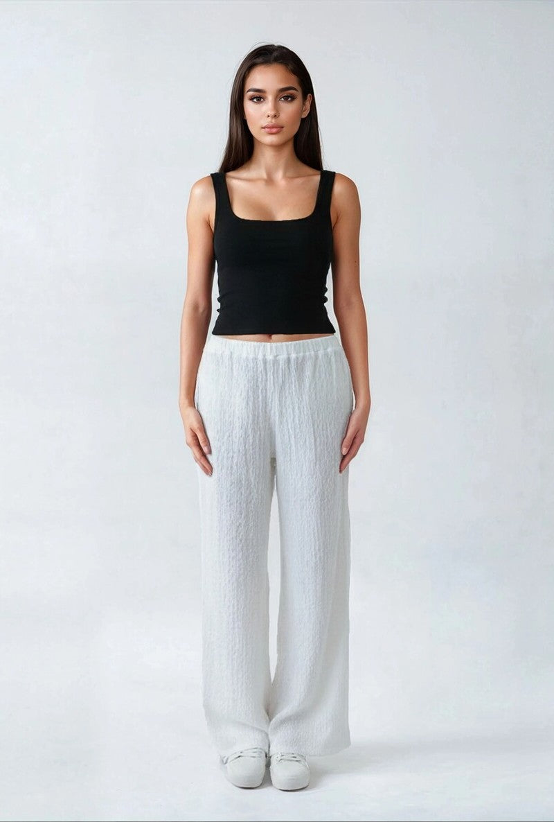 Textured Swim Cover-Up Pants