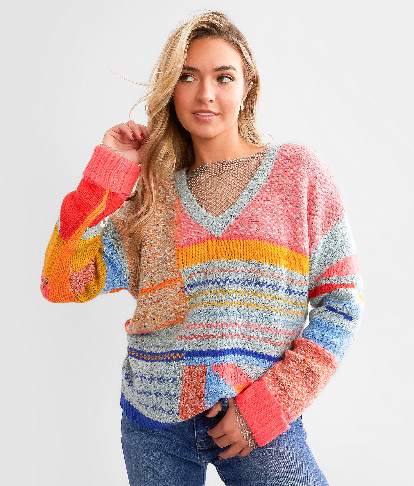 Willow & Root Mixed Yarn Sweater - Women's Sweaters in Multi