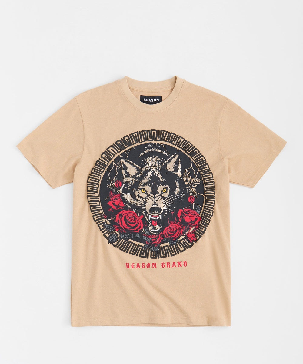 Rhinestone Short Sleeve Tee - Khaki