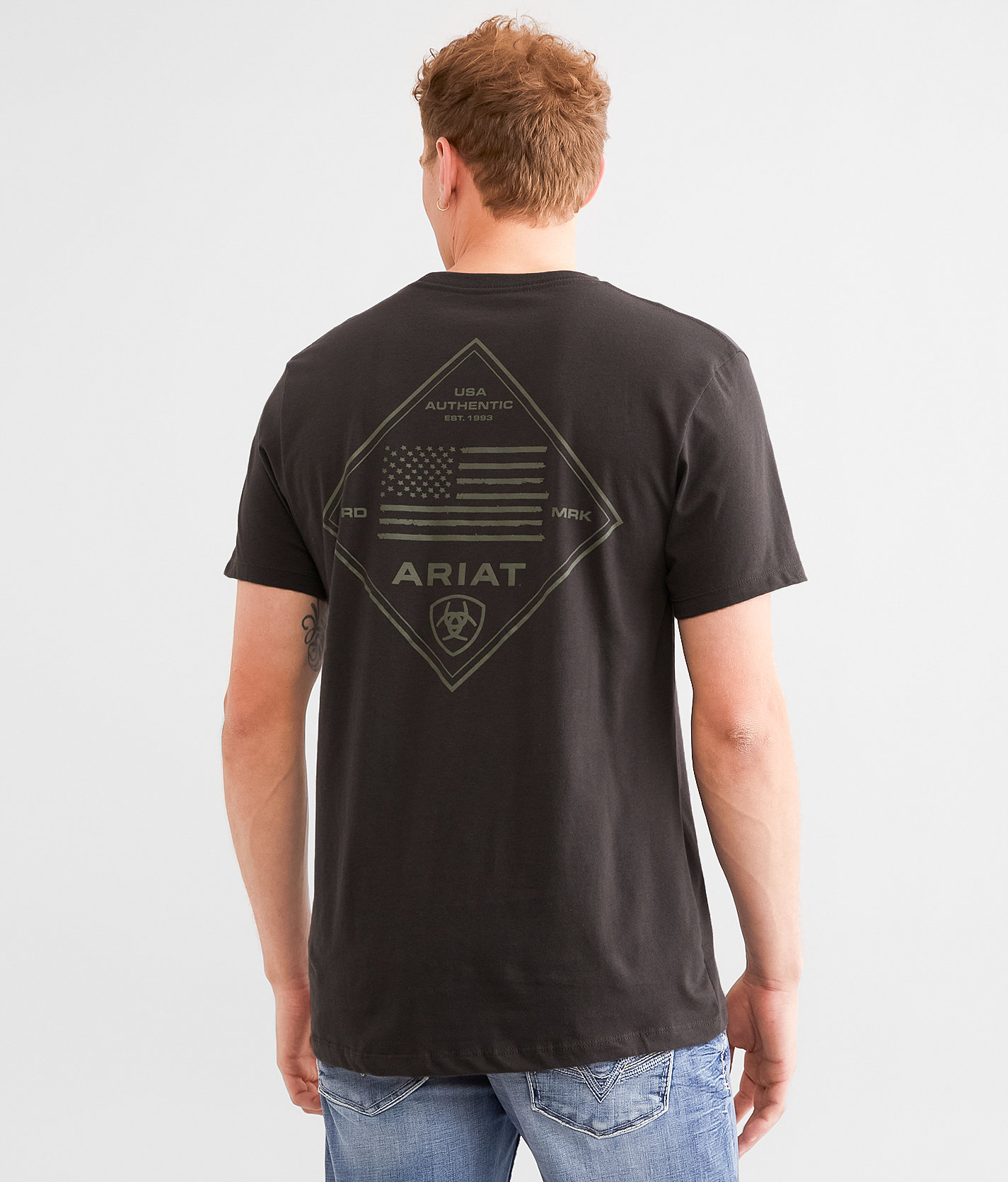 Ariat Small Diamond T-Shirt - Men's T-Shirts in Vintage Black