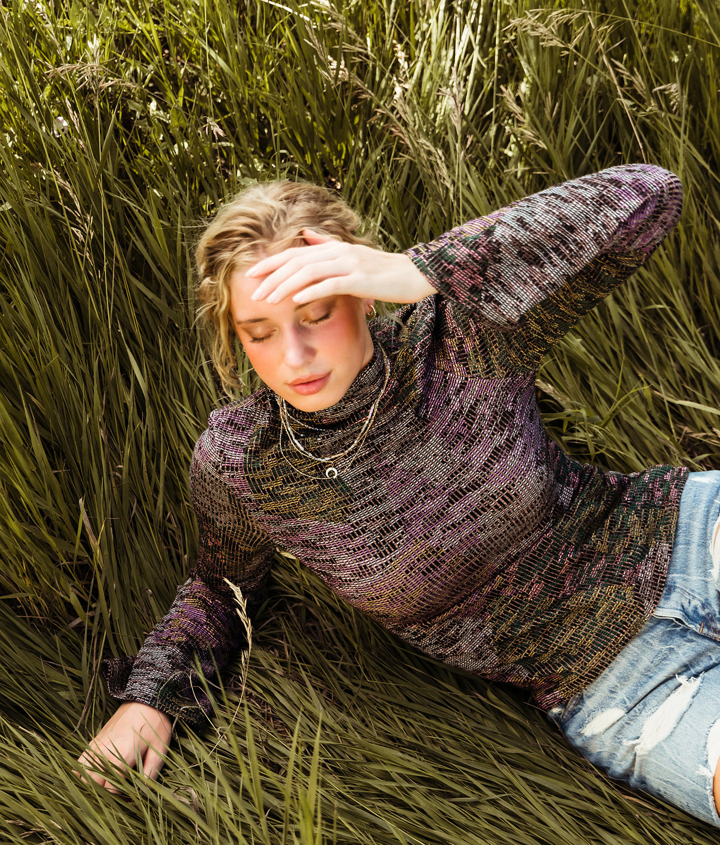 Gimmicks Printed Mock Neck Top - Women's Shirts & Blouses in Multi