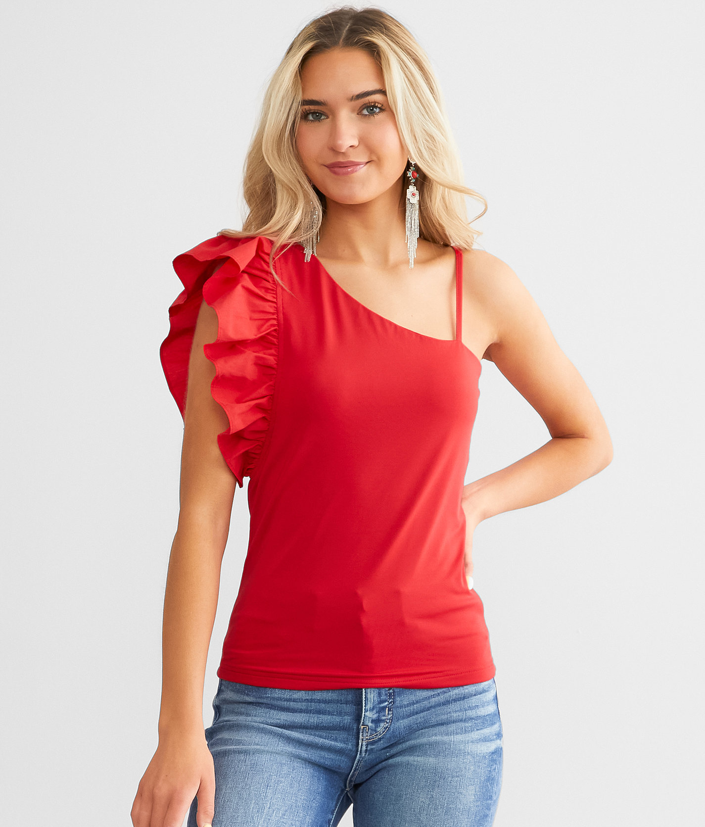 mittoshop Ruffled Tank Top - Women's Tank Tops in Red