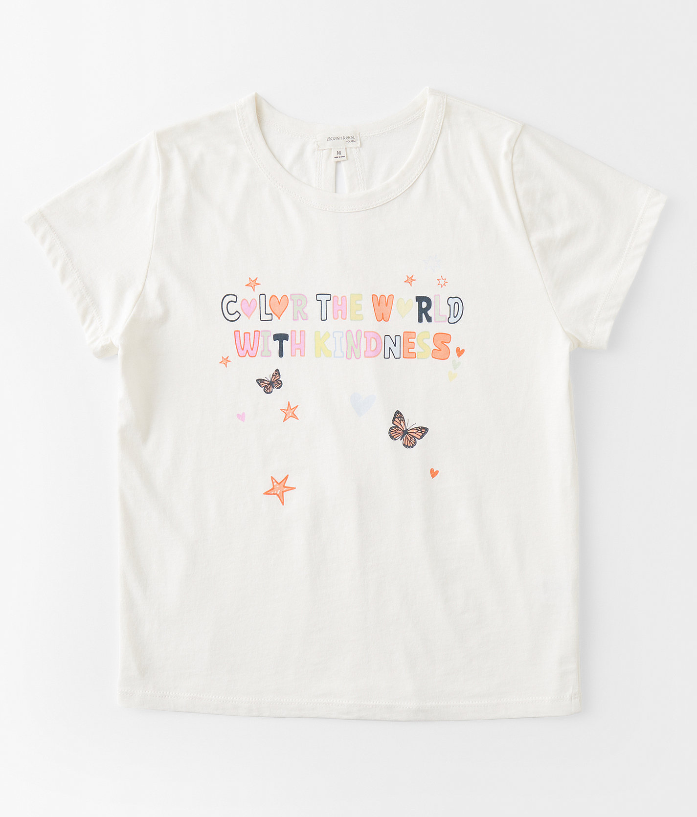 Girls - Modish Rebel Color With Kindness T-Shirt - Girl's T-Shirts in Marshmallow