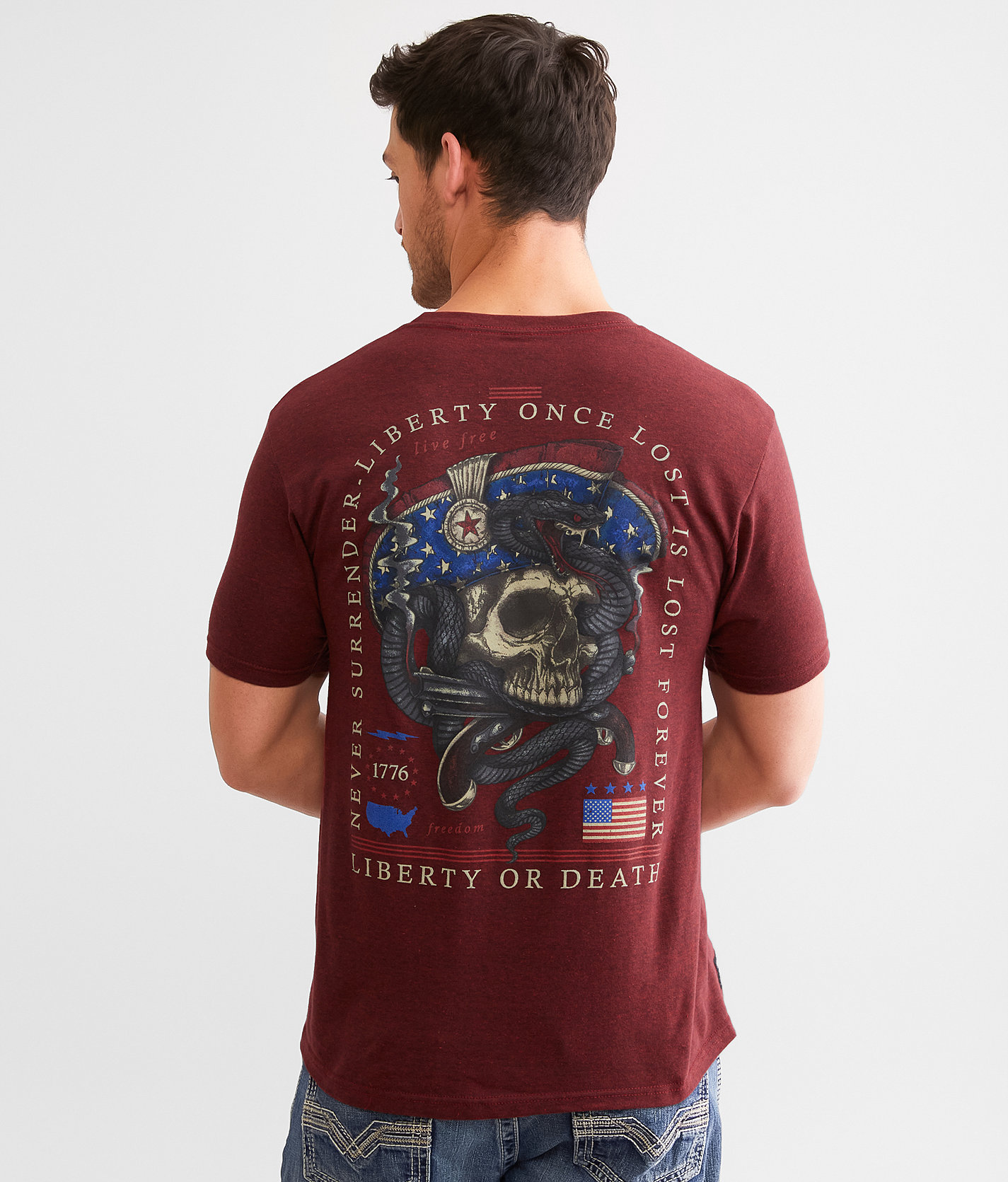 Howitzer Never Lost T-Shirt - Men's T-Shirts in Crimson Black Heather