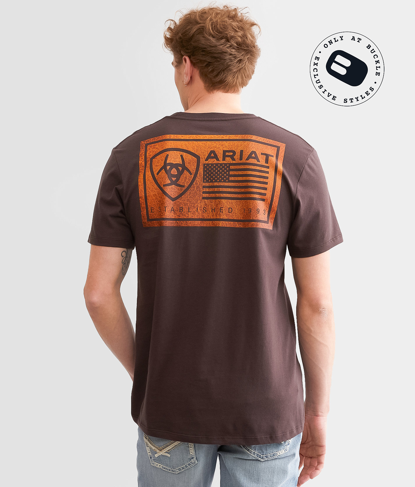 Ariat Est. Block T-Shirt - Men's T-Shirts in Dark Brown