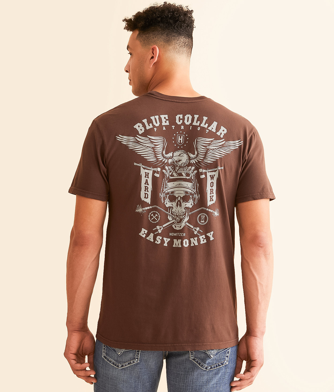 Howitzer Blue Collar Flame T-Shirt - Men's T-Shirts in Puce