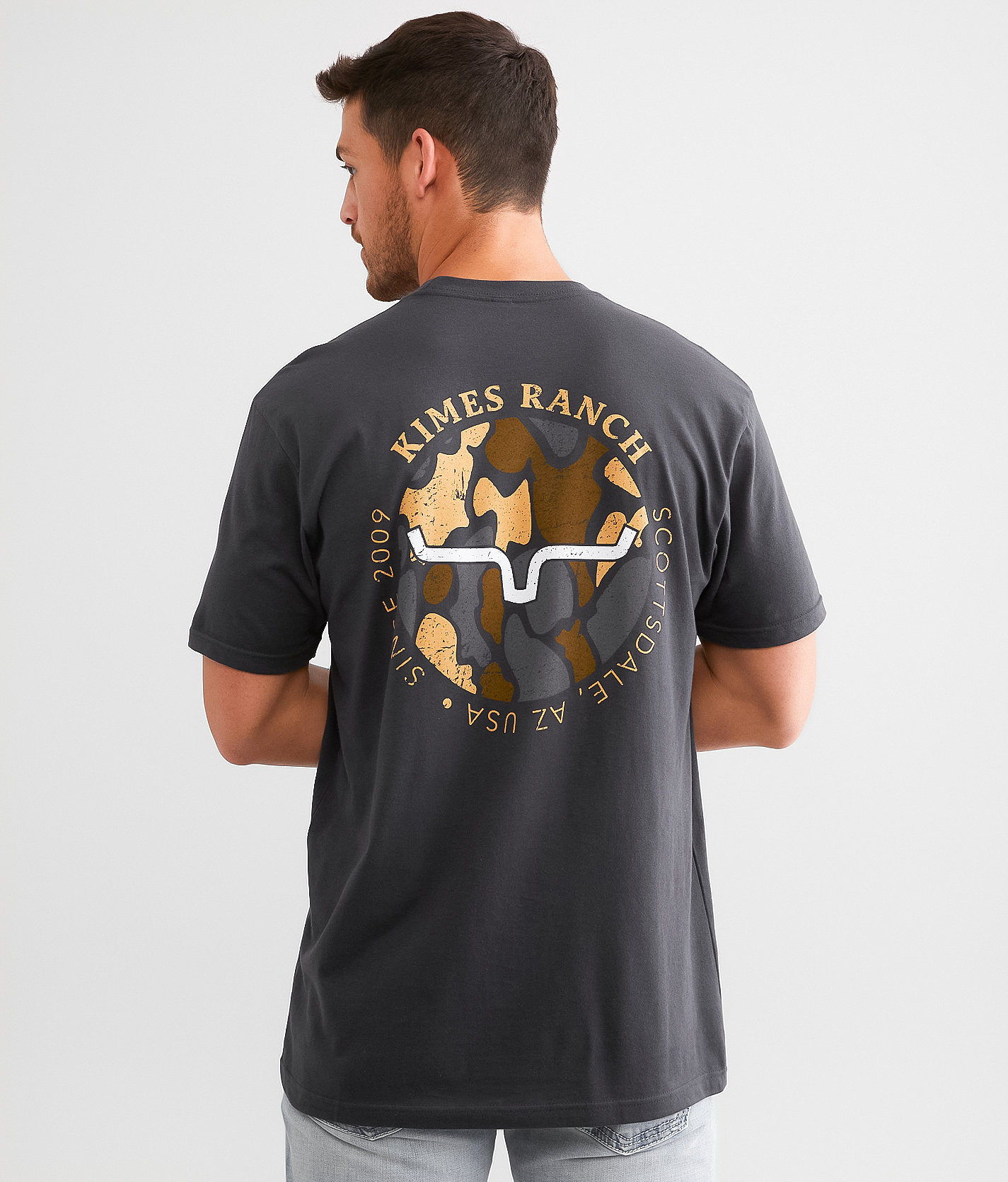 Kimes Ranch Circular Duck Camo T-Shirt - Men's T-Shirts in Graphite Black