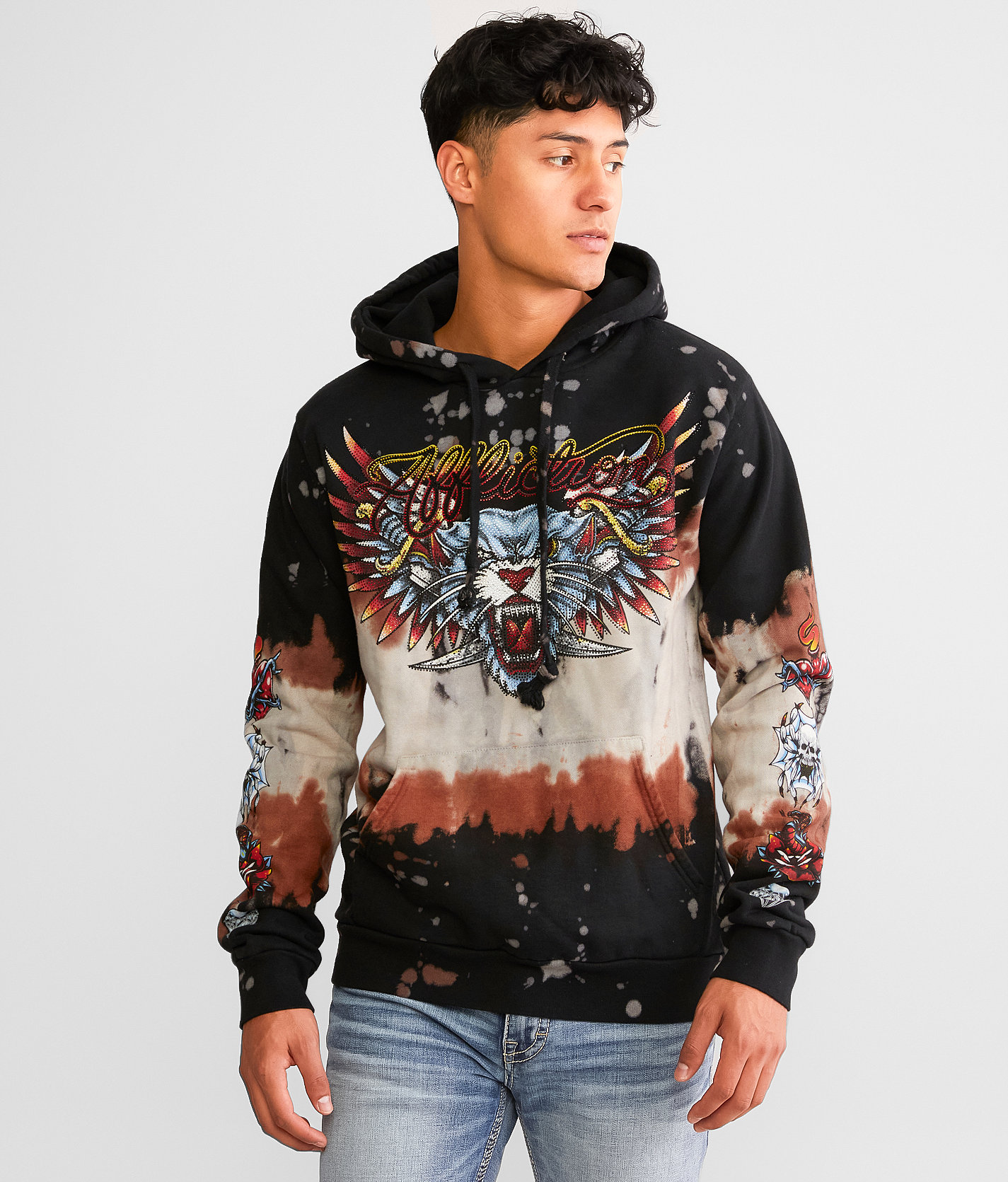 Affliction Shadow Shifter Hooded Sweatshirt - Men's Sweatshirts in Twinkle Wash