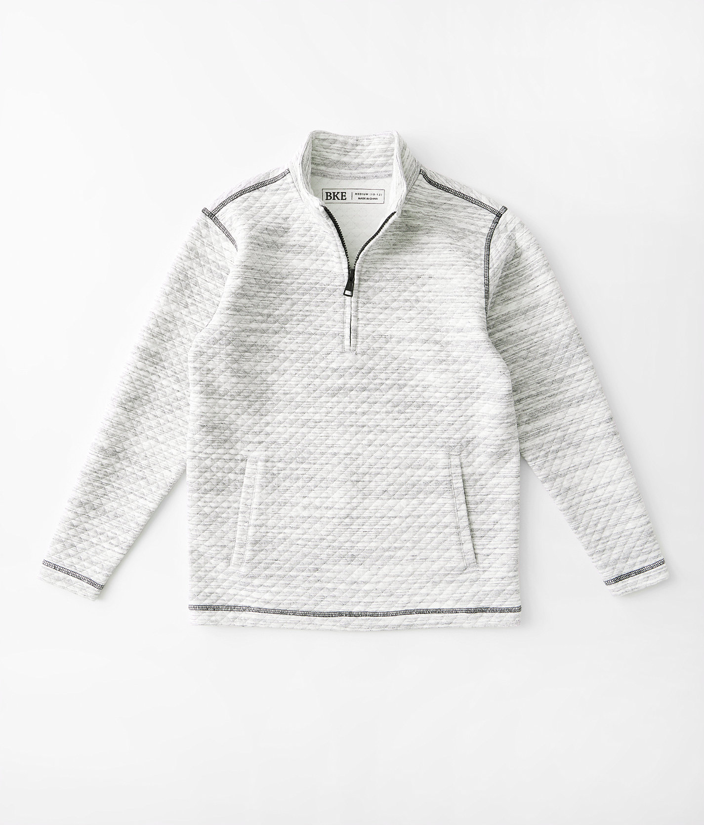 Boys - BKE Stevie Quilted Pullover - Boy's Sweatshirts in White Black