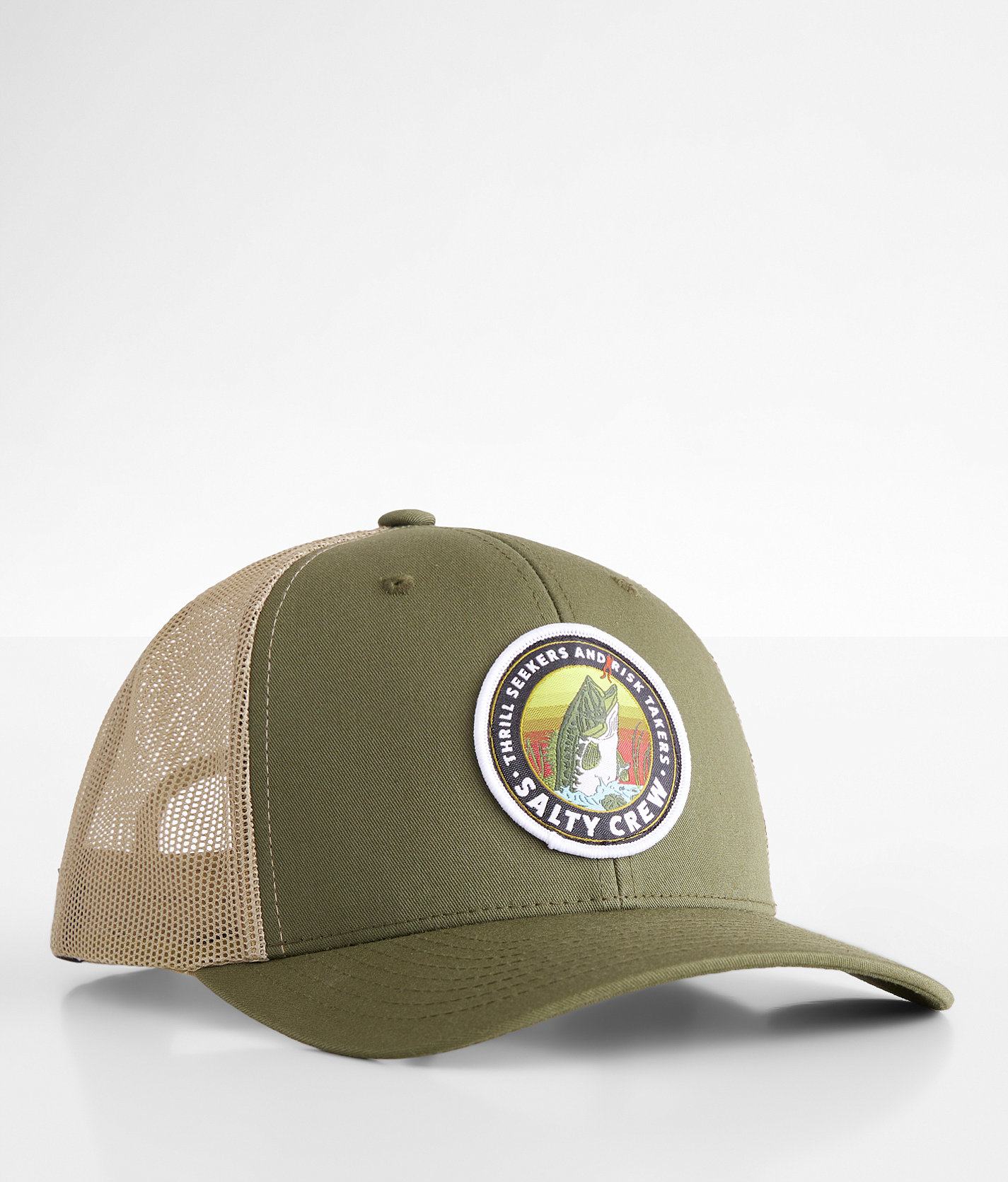 Salty Crew Toads Retro Trucker Hat - Men's Hats in Moss Khaki