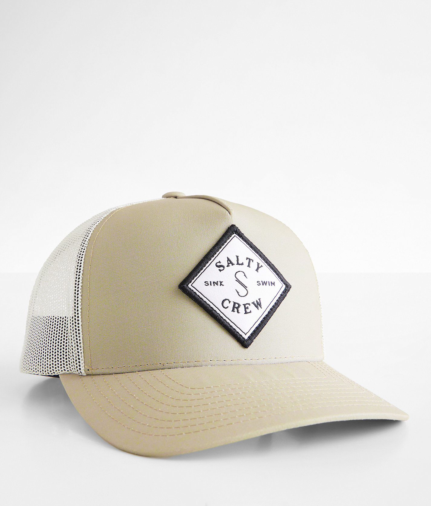 Salty Crew Sealine Retro Trucker Hat - Men's Hats in Tan Ivory