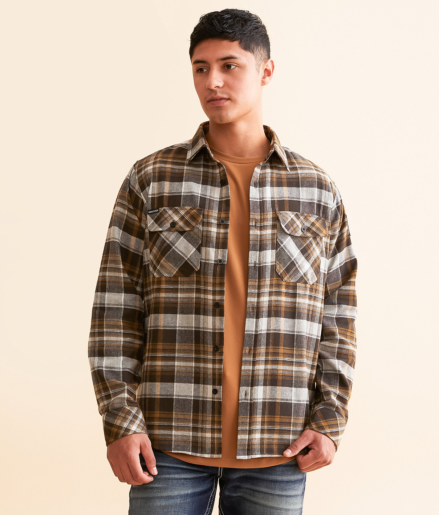 Howitzer At Ease Flannel Shirt - Men's Shirts in Brown Ivory