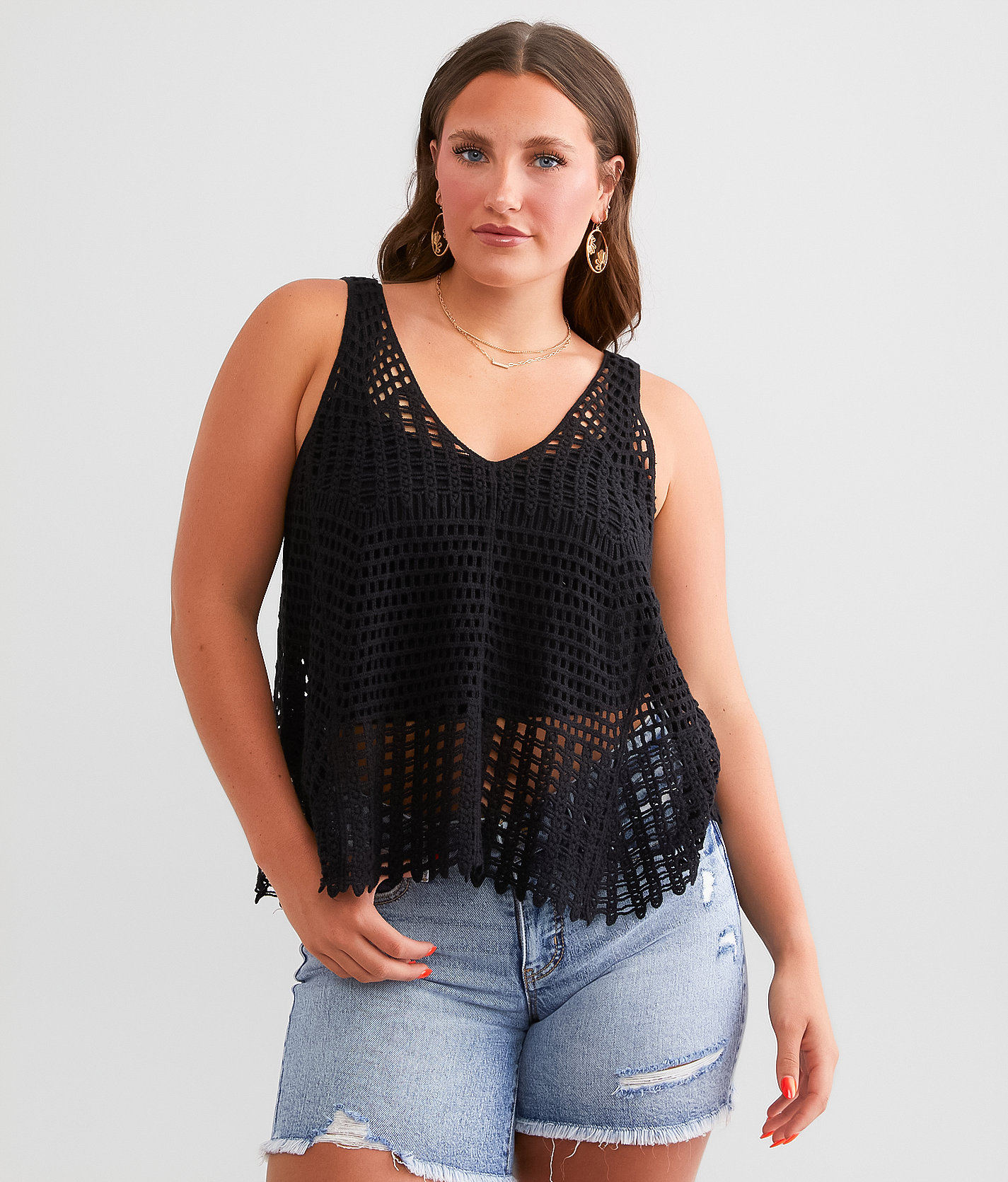 Daytrip Crochet Tank Top - Women's Tank Tops in Black