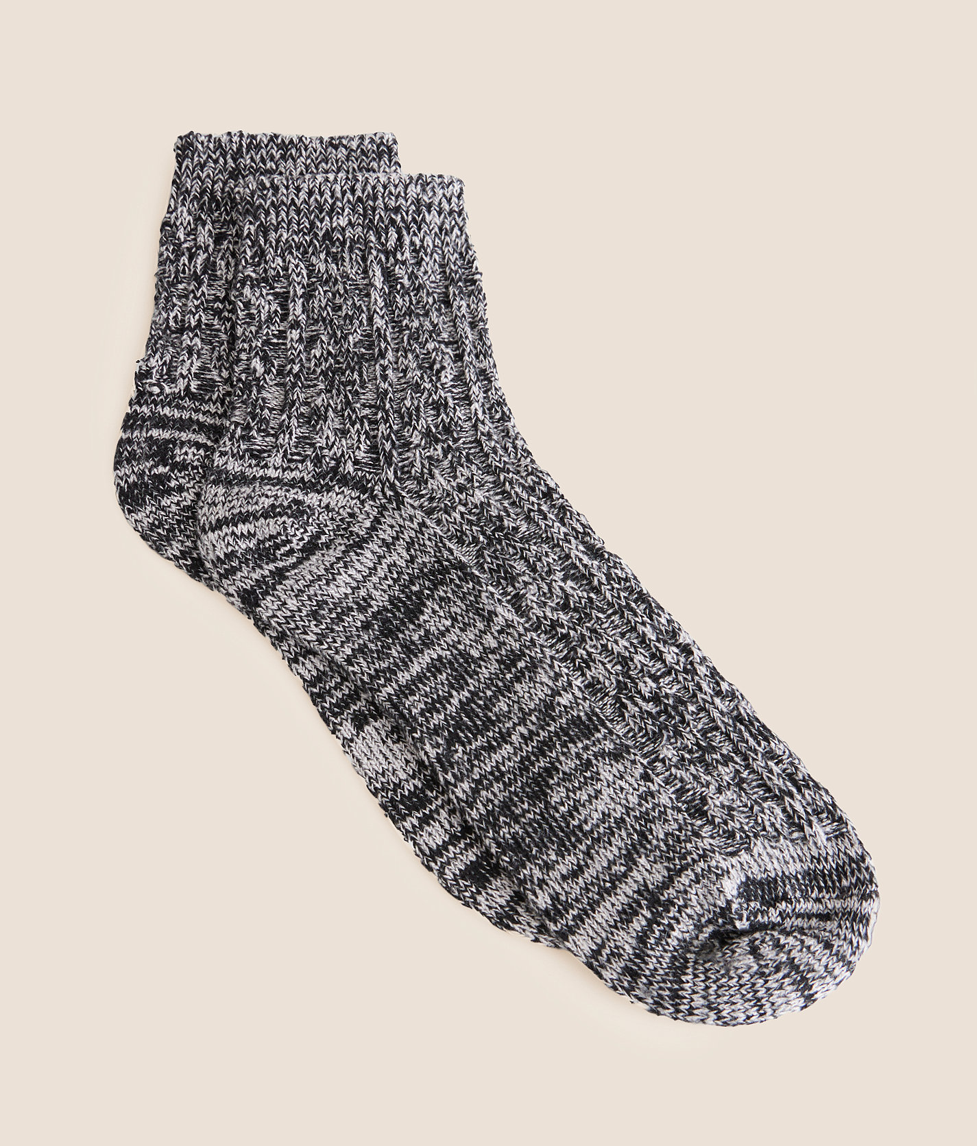 BKE x Muk Luks Microfiber Ankle Socks - Women's Socks in Black White Marl
