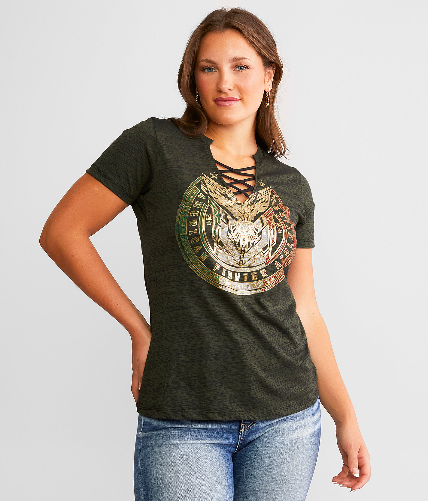 American Fighter Porter T-Shirt - Women's T-Shirts in Black Military Green
