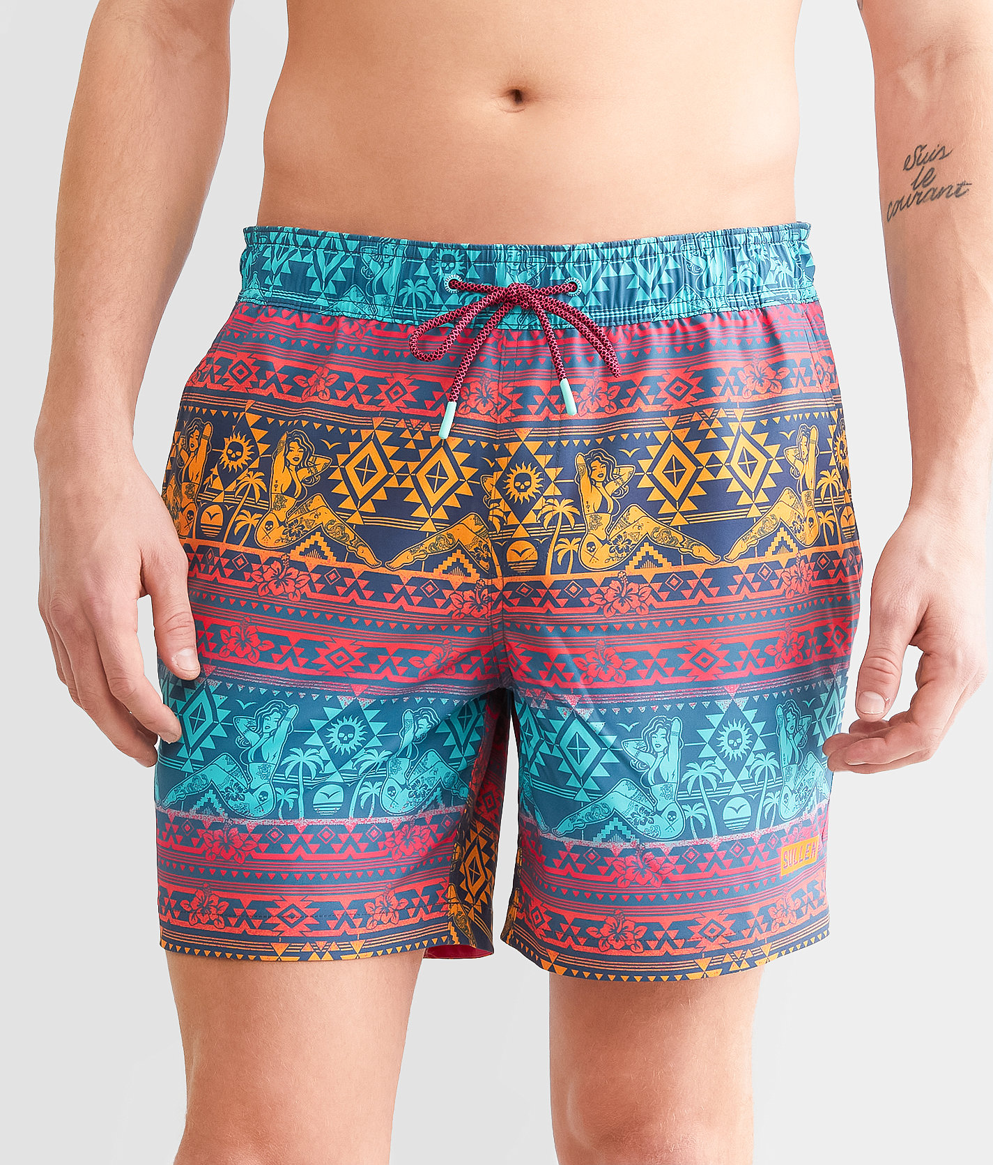 Sullen Azteca Beach Club Swim Trunks - Men's Swimwear in Multi