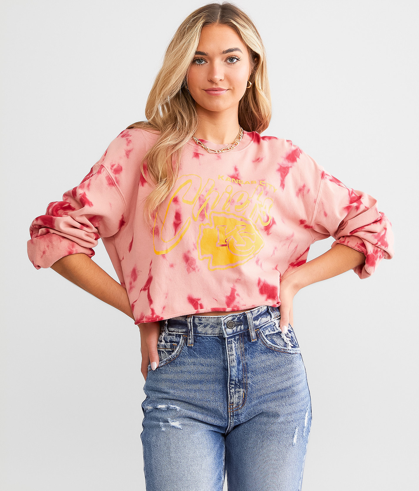 Junkfood Kansas City Chiefs Cropped Pullover - Women's Sweatshirts in Licorice