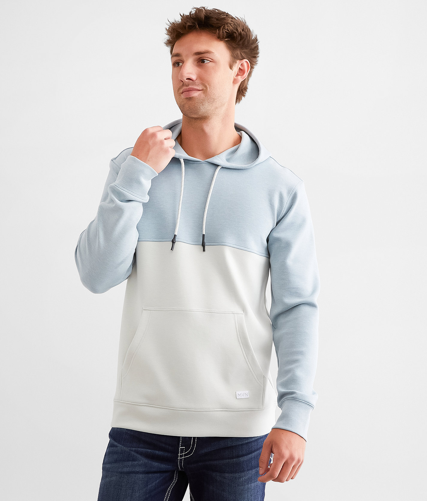 Maven Co-op Color Block Hoodie - Men's Sweatshirts in Arona Heather Oyster