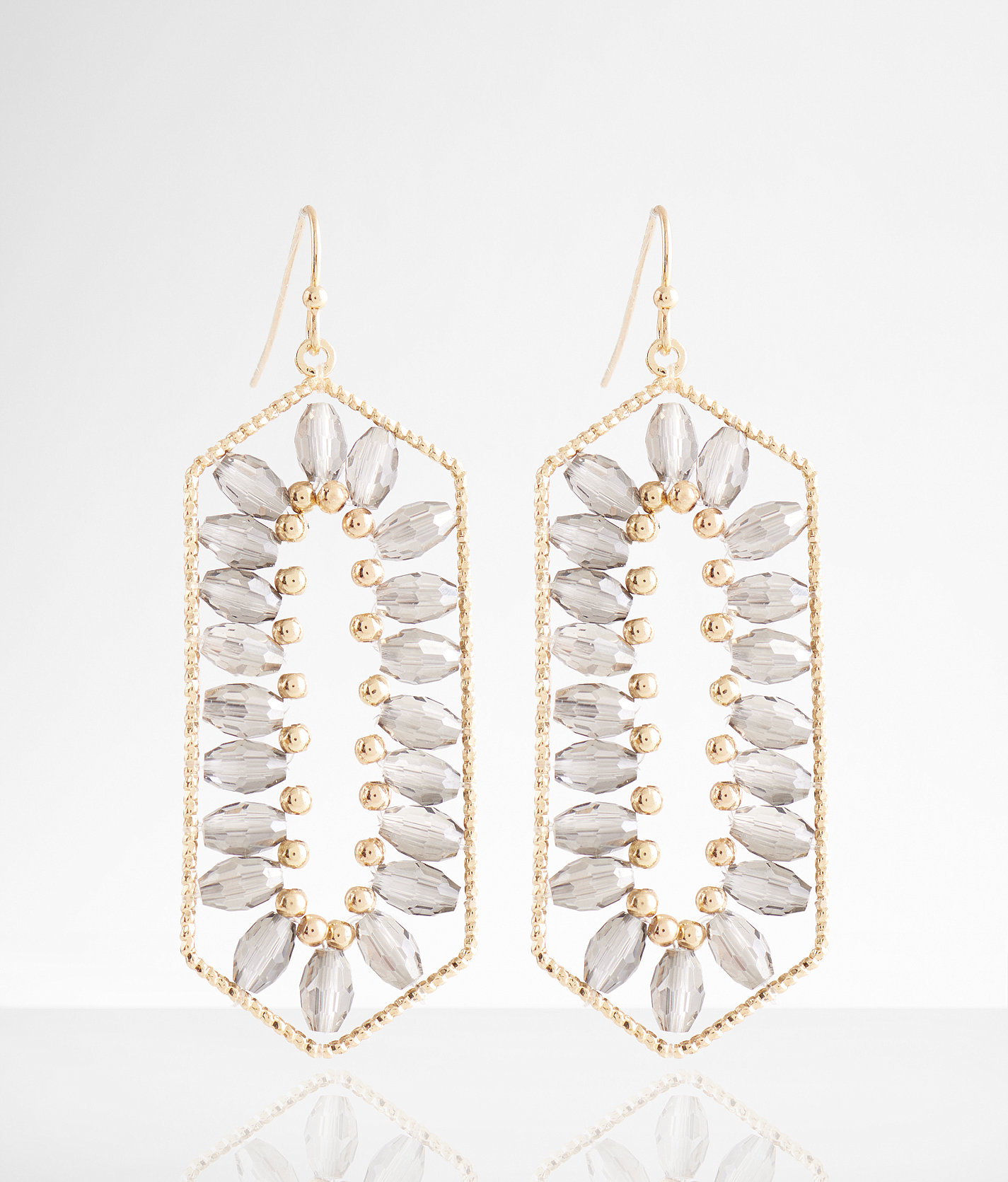 boutique by BKE Beaded Drop Earring - Women's Jewelry in Gold Smoke