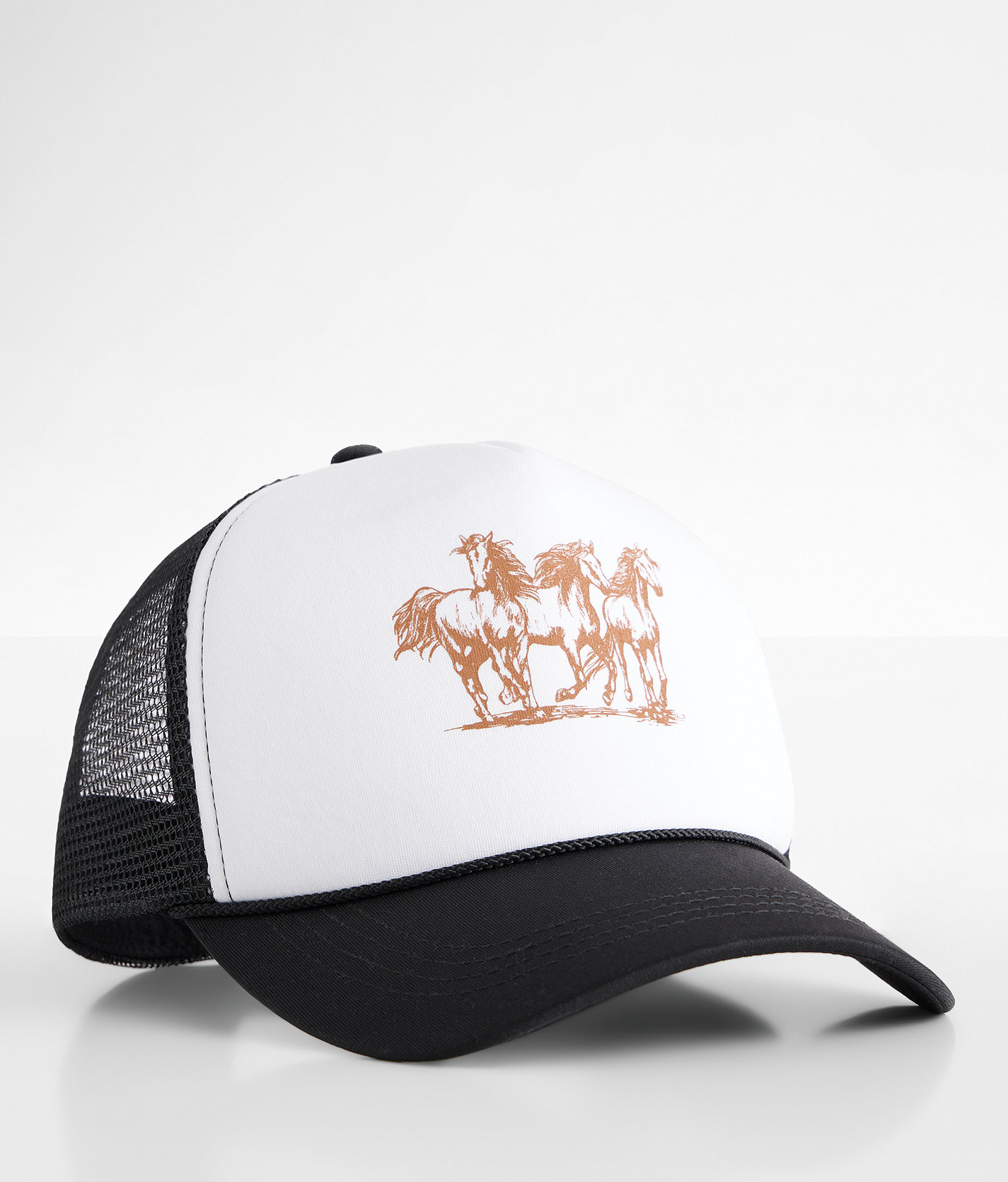David & Young Horse Trucker Hat - Women's Hats in Black White