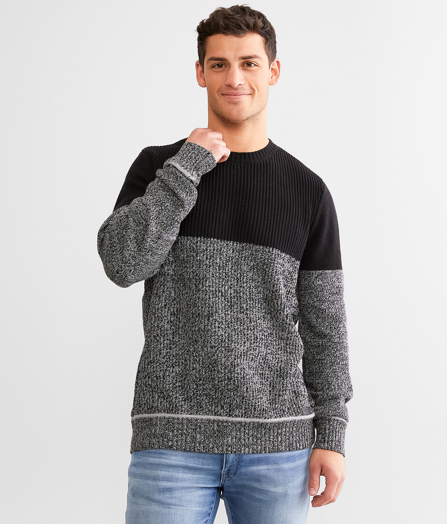 Outpost Makers Color Block Sweater - Men's Sweaters in Black