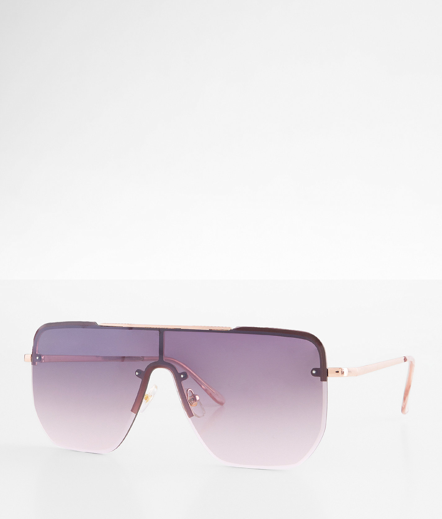 BKE Super Sonic Shield Sunglasses - Women's Sunglasses & Glasses in Rose Gold