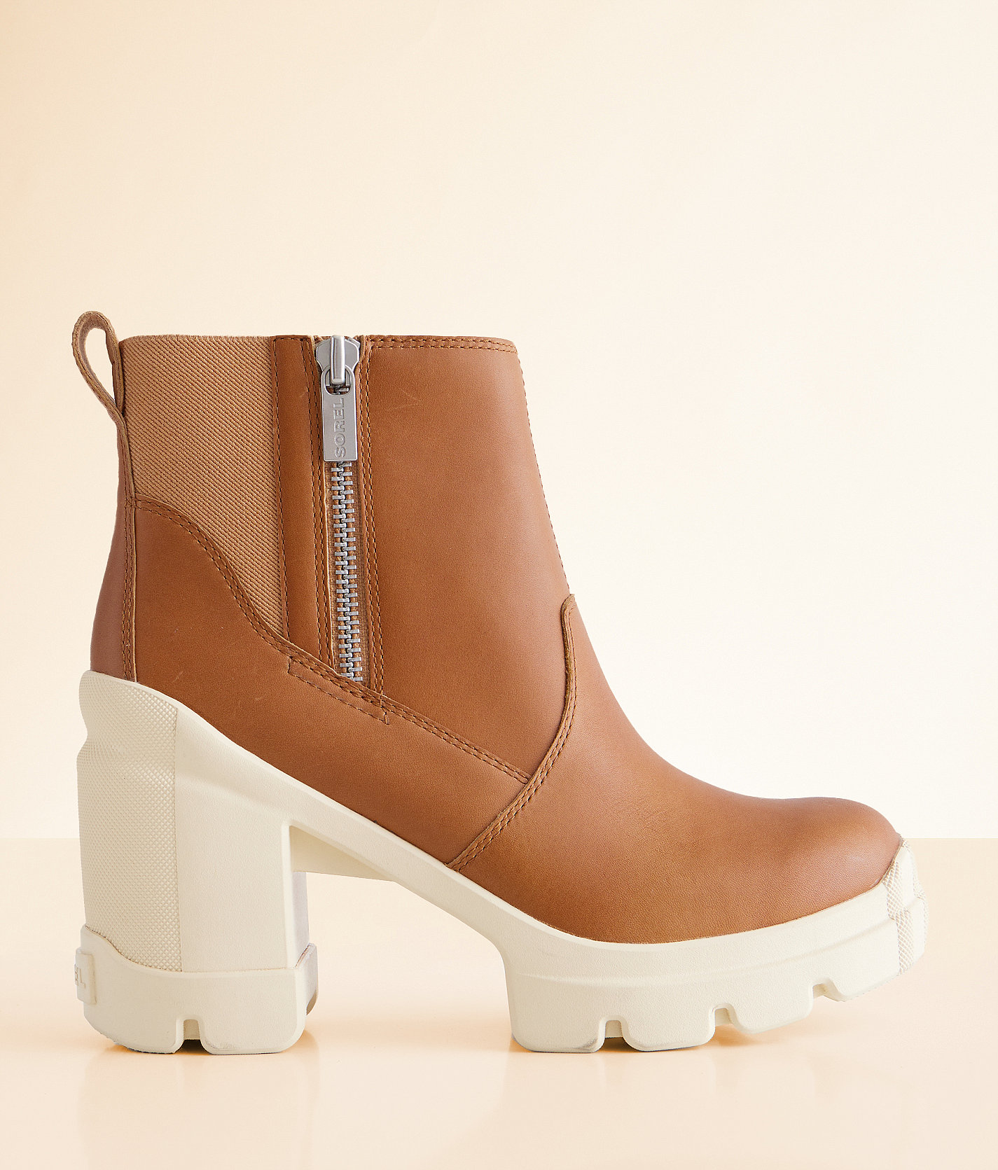 Sorel Caribou Leather X Chelsea Ankle Boot - Women's Shoes in Tawny Buff Honey White