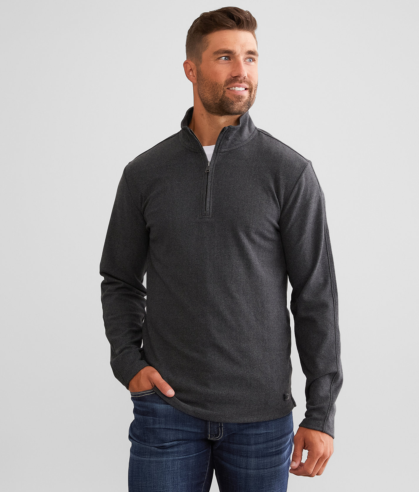 Outpost Makers Quarter Zip Pullover - Men's Sweatshirts in Phantom Black