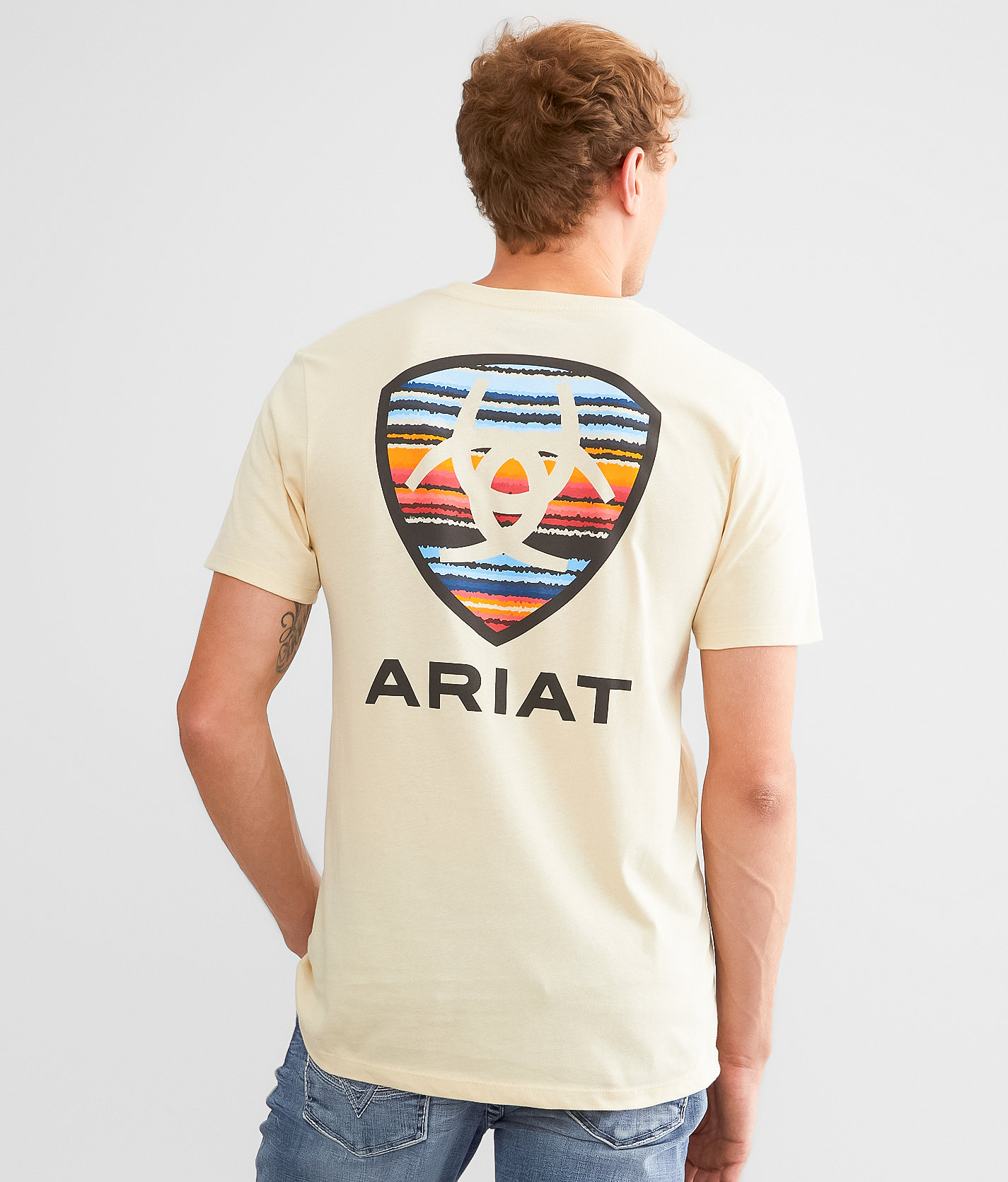 Ariat Sunset Shield Serape T-Shirt - Men's T-Shirts in Wood Ash