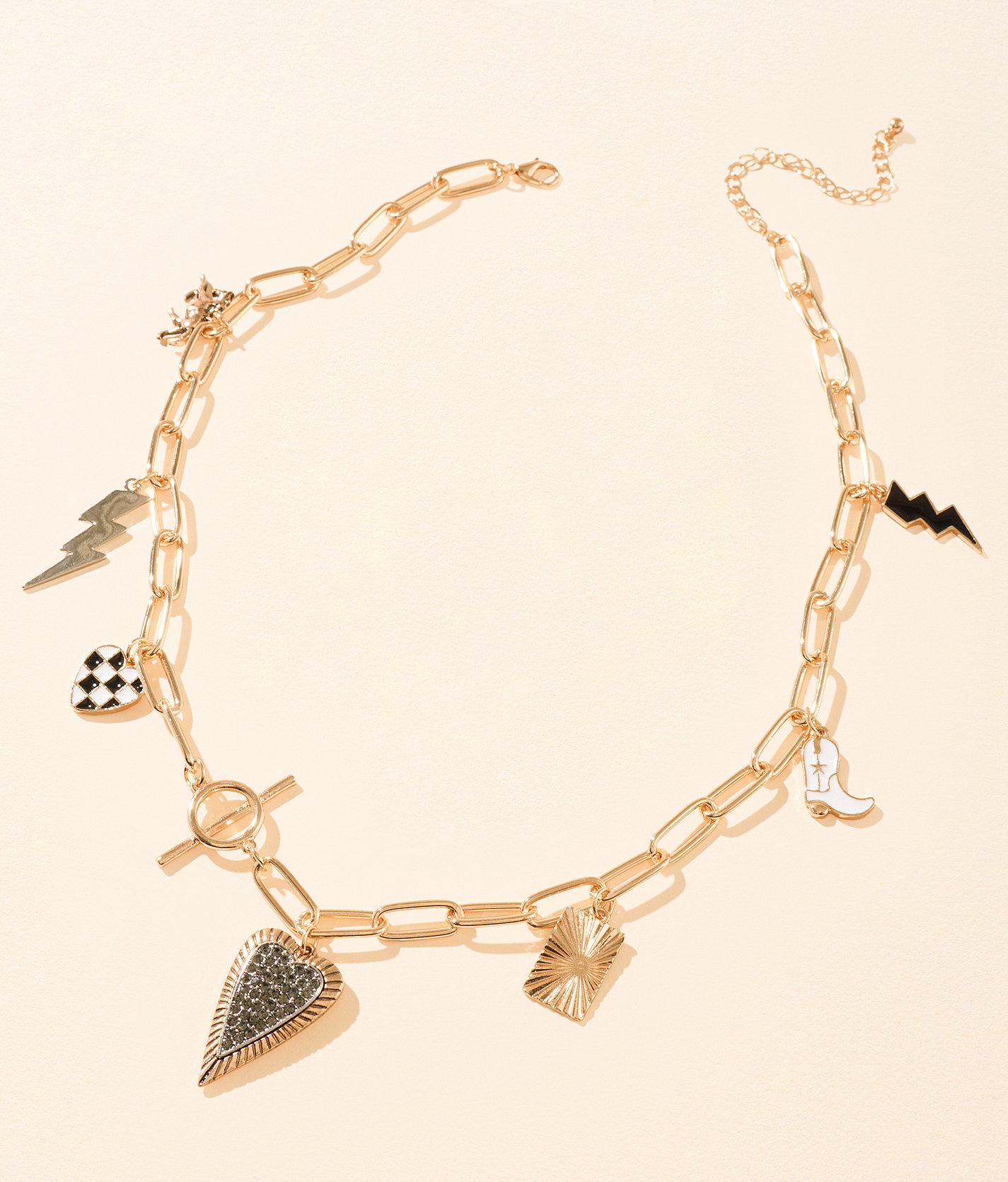 boutique by BKE Multi Charm Necklace - Women's Jewelry in Gold