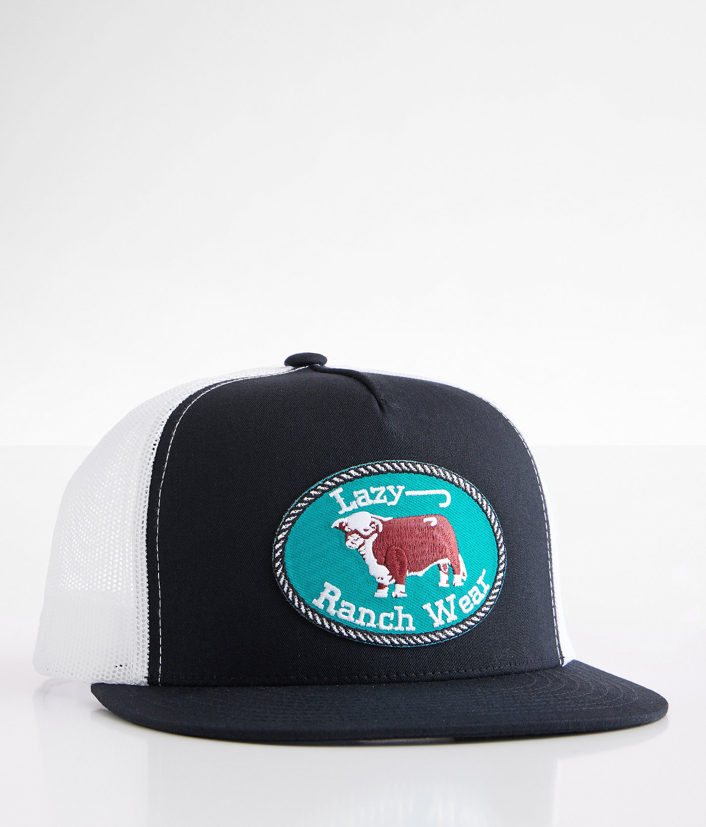 Lazy J Ranch Wear Original Patch Trucker Hat - Men's Hats in Black White