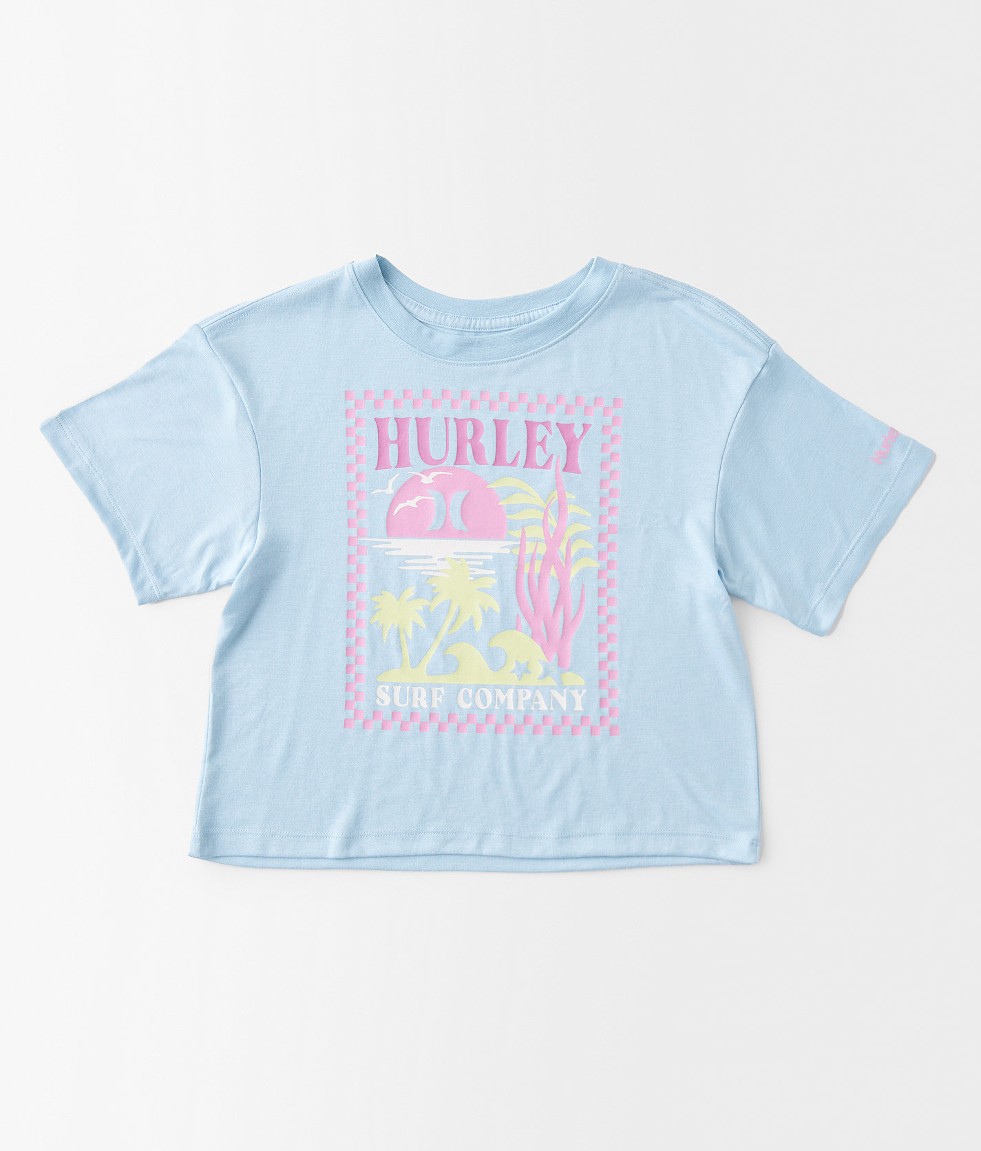 Girls - Hurley Sea Check T-Shirt - Girl's T-Shirts in Blue