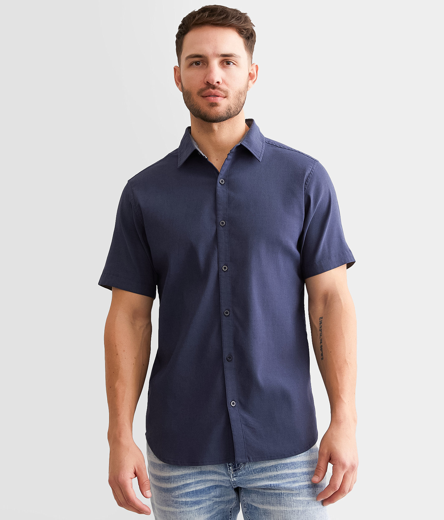 Departwest Oxford Stretch Shirt - Men's Shirts in Navy Black
