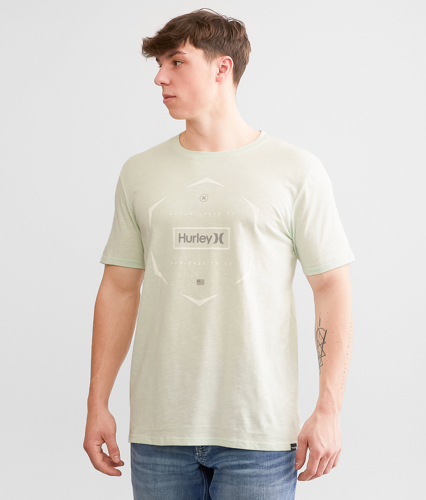 Hurley Fragmented T-Shirt - Men's T-Shirts in Soothing Sea