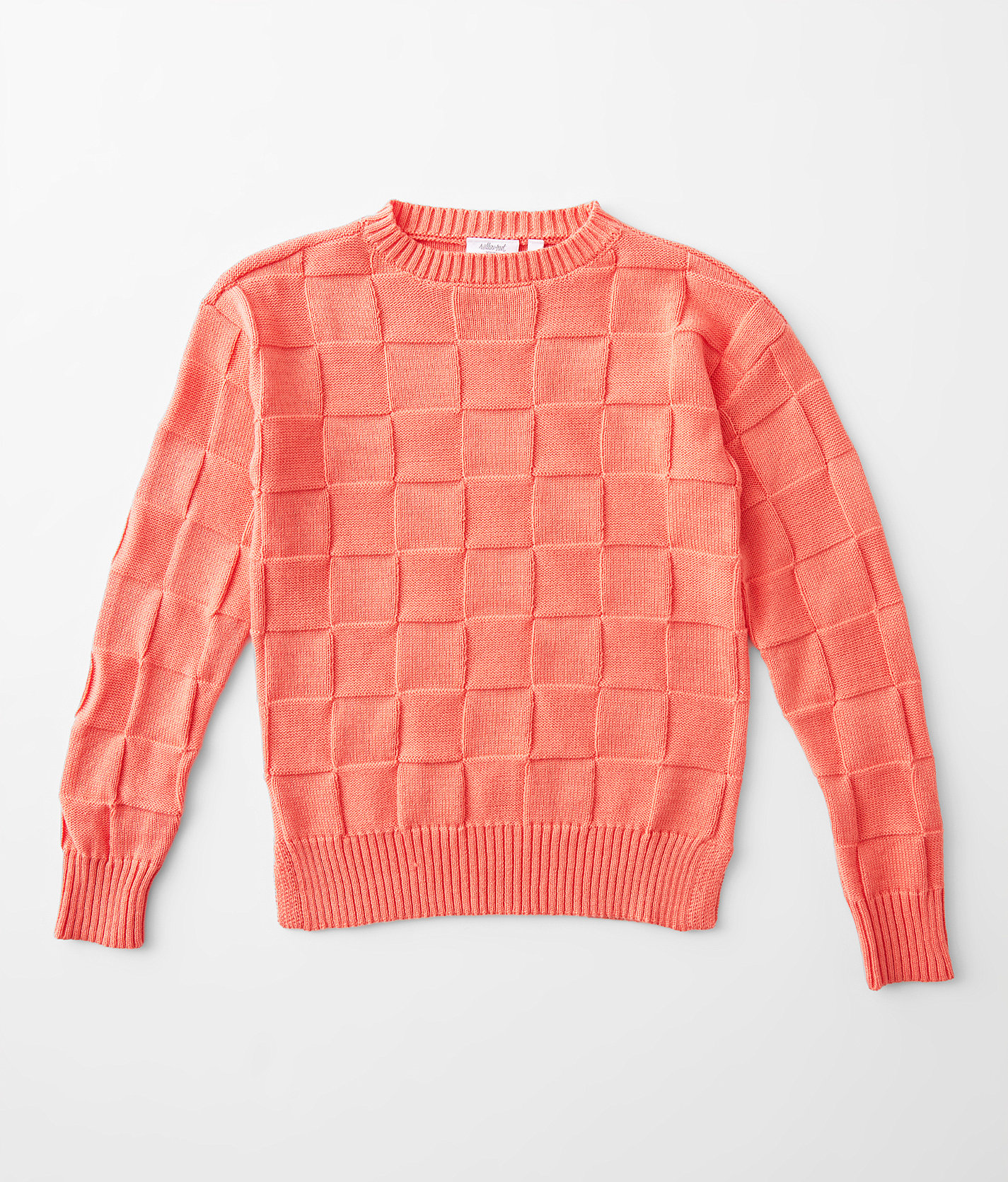 Girls - Willow & Root Checkered Sweater - Girl's Sweaters in Porcelain Rose