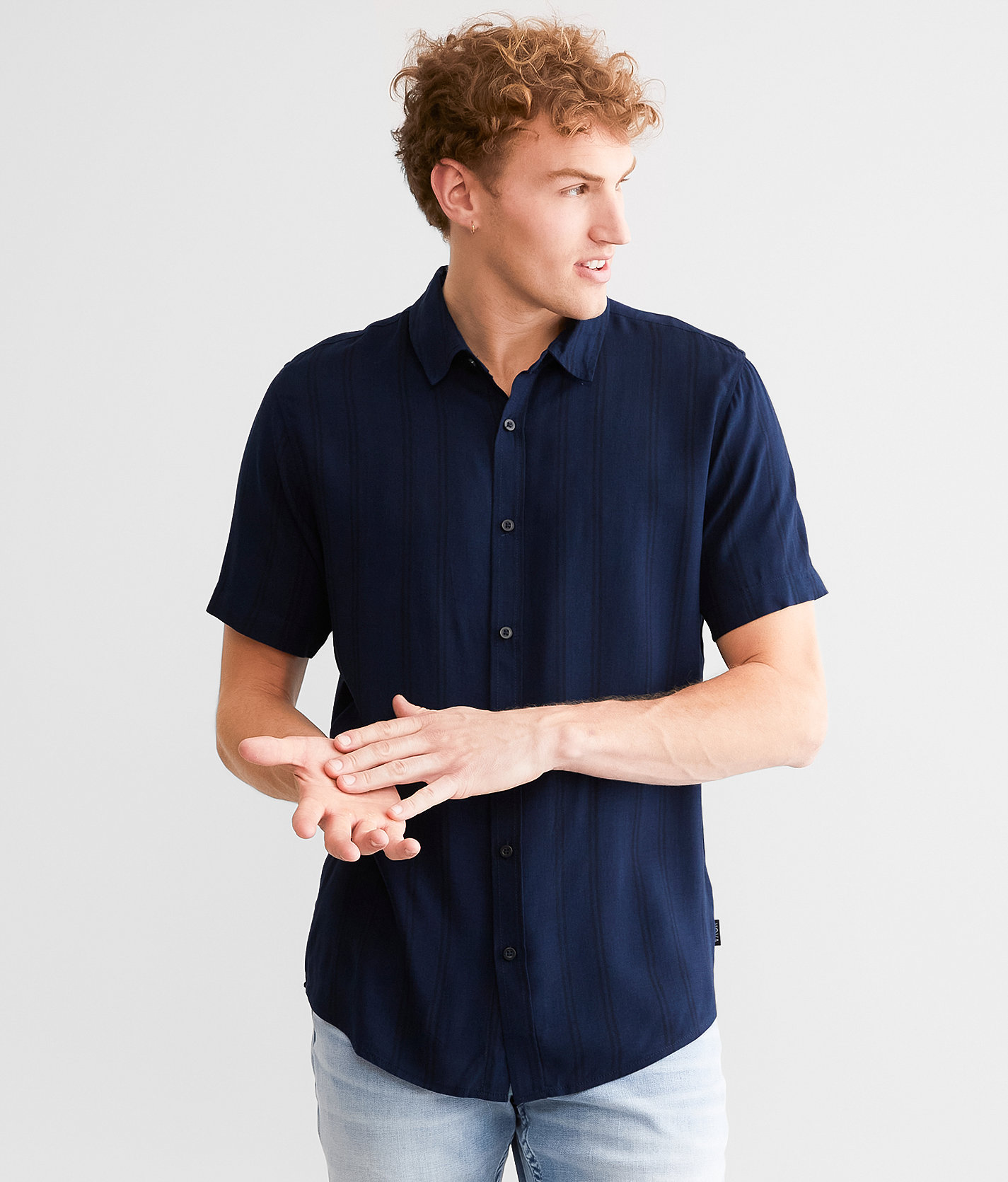 Nova Industries Striped Shirt - Men's Shirts in Navy