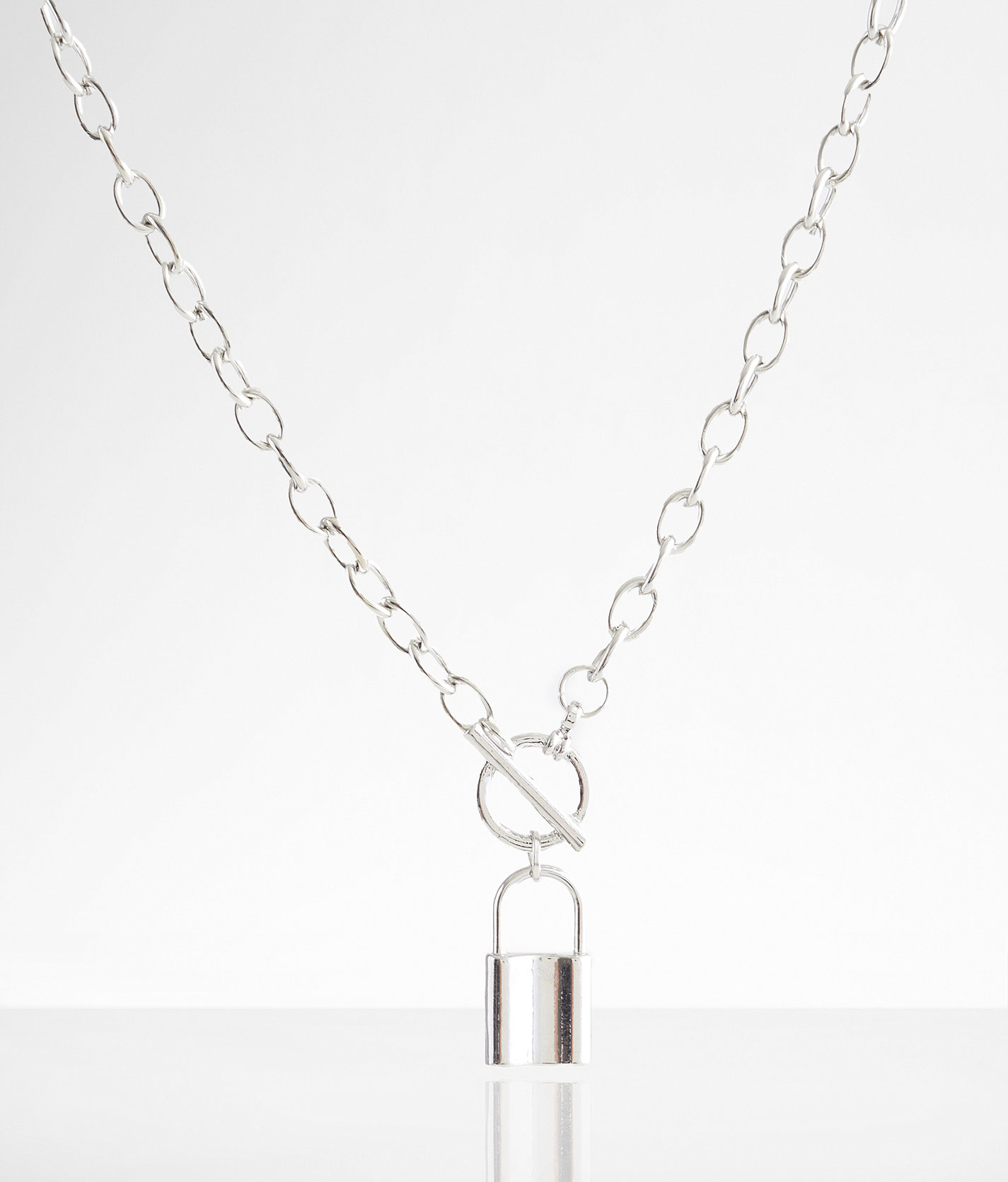 boutique by BKE Padlock Necklace - Women's Jewelry in Silver