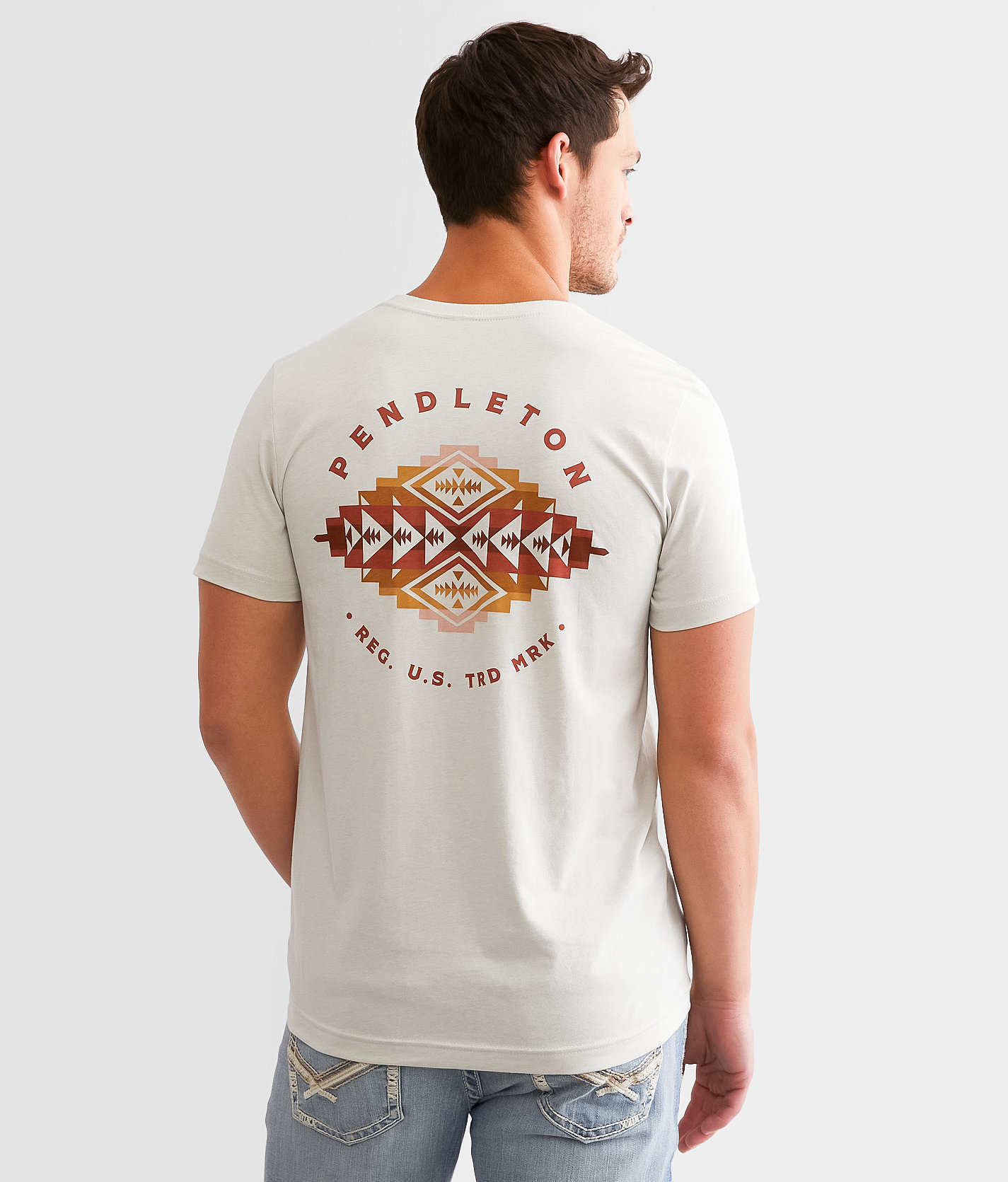 Pendleton Pinto Mountains T-Shirt - Men's T-Shirts in Heather Cement