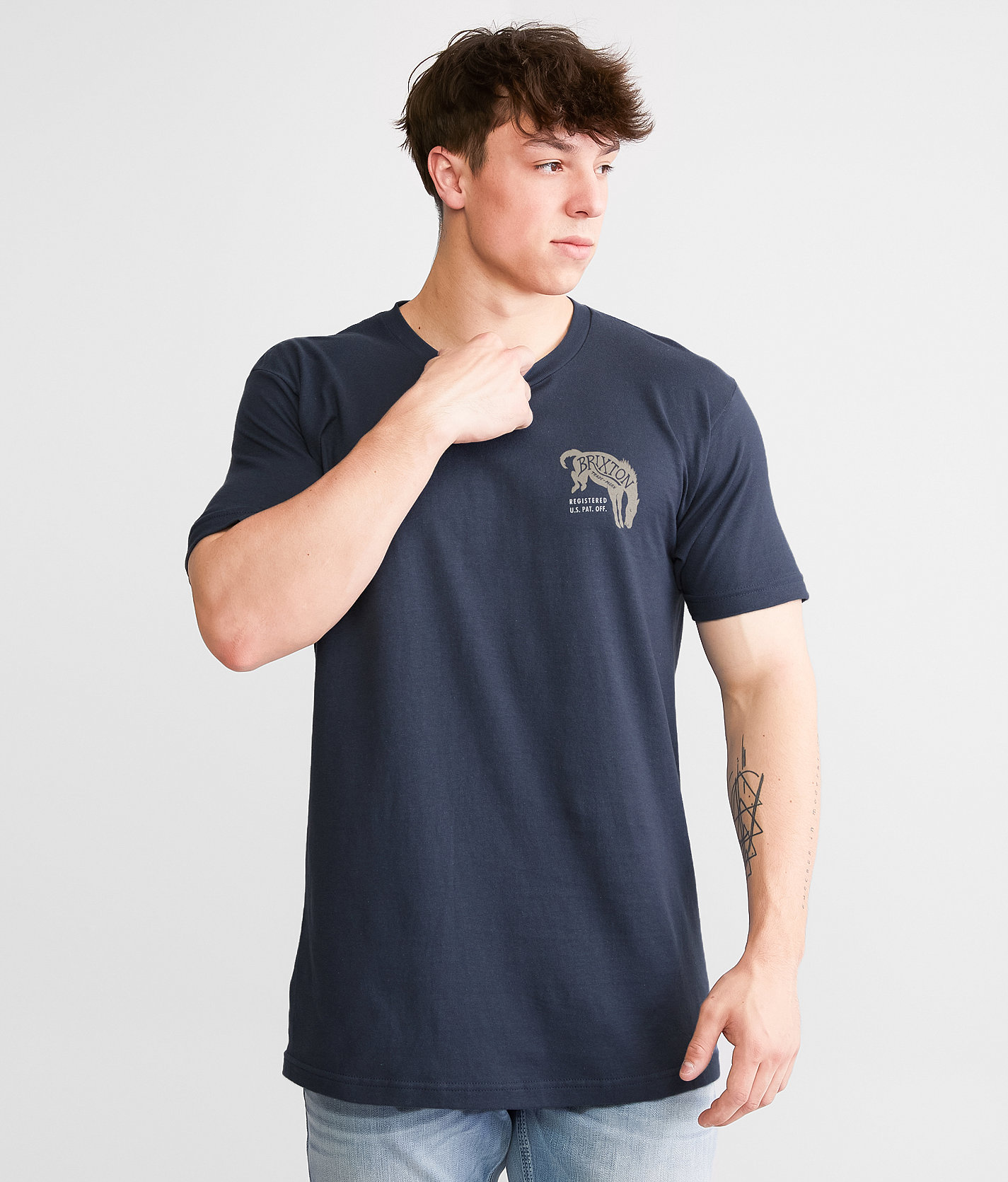 Brixton Bronc T-Shirt - Men's T-Shirts in Dark Grey