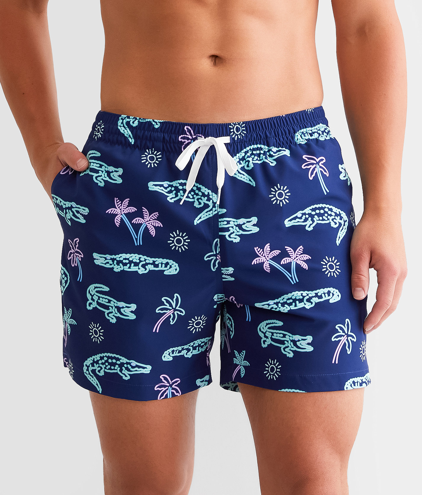 Chubbies The Neon Glades Stretch Swim Trunks - Men's Swimwear in Navy