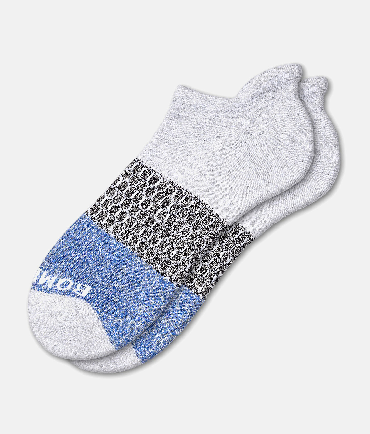 Bombas® Tri-Block Ankle Socks - Men's Socks in Light Grey Heather Royal
