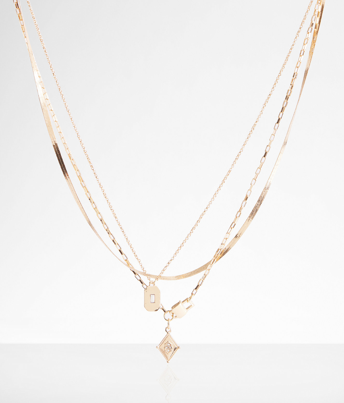 boutique by BKE Tiered Charm Necklace - Women's Jewelry in Gold