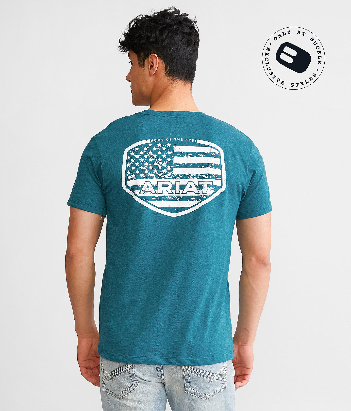 Ariat Home Of The Free Bad T-Shirt - Men's T-Shirts in Deep Sea Heather
